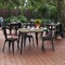 Flash Furniture 31.5 SQ Dining Table Brown Poly Top/Black Frame JJ-T14619-80-BRBK-GG - alternate 1